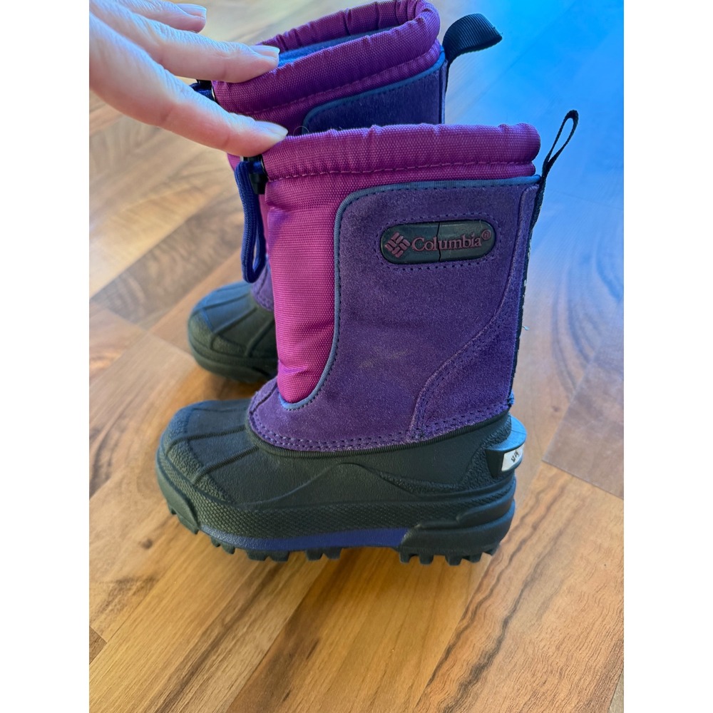 Columbia Bugabarn Jr Toddler Snow Boots Purple Black Waterproof Size 7‎ vintage